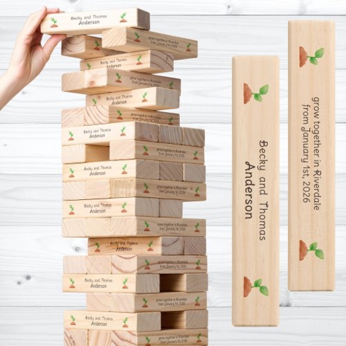 Green Sprout, Love Grows Strong, Hopeful Wedding Topple Tower