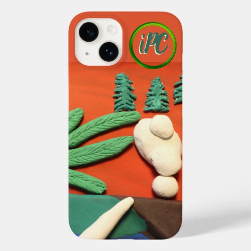 Green Spruce Twig and Friends in Winter Folk Art  Case_Mate iPhone 14 Case