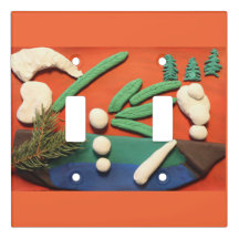 Green Spruce Twig and Friends in Winter Folk Art