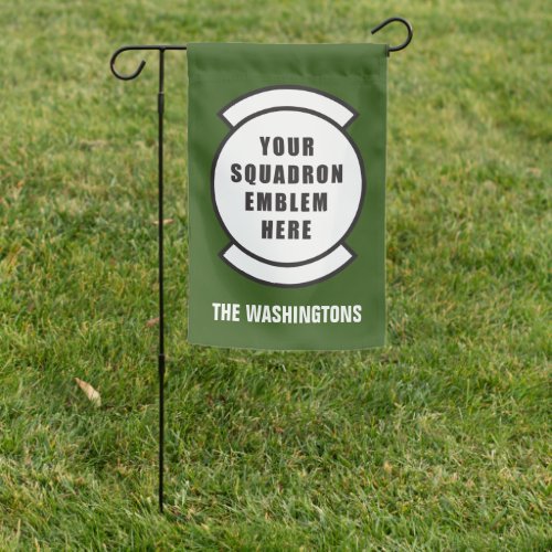 Green Squadron Patch and Name Garden Flag