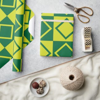 Green Square Diamond Decorative Pattern