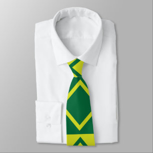 Green Square Diamond Geometric Neck Tie