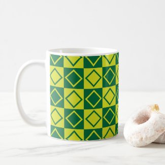 Green Square Diamond Modern Geometric