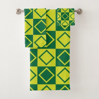 Green Square Diamond Pattern