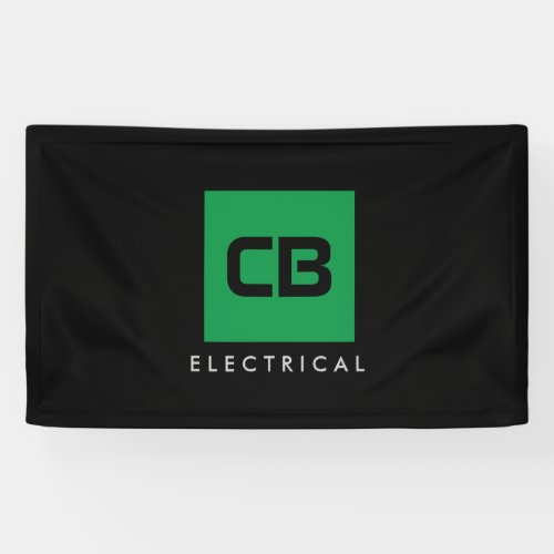 Green Square Monogram Construction Electrical Banner