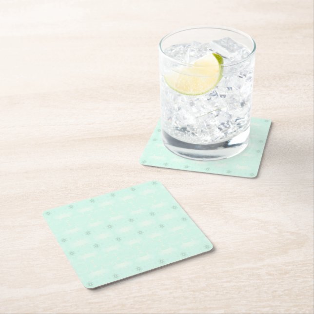 green square paper coaster (Insitu)