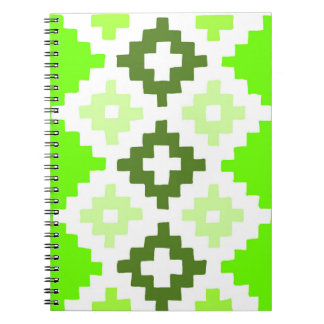 Green square quilt pattern notebook