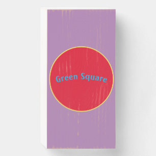 green square red yellow circle purple brick wooden box sign