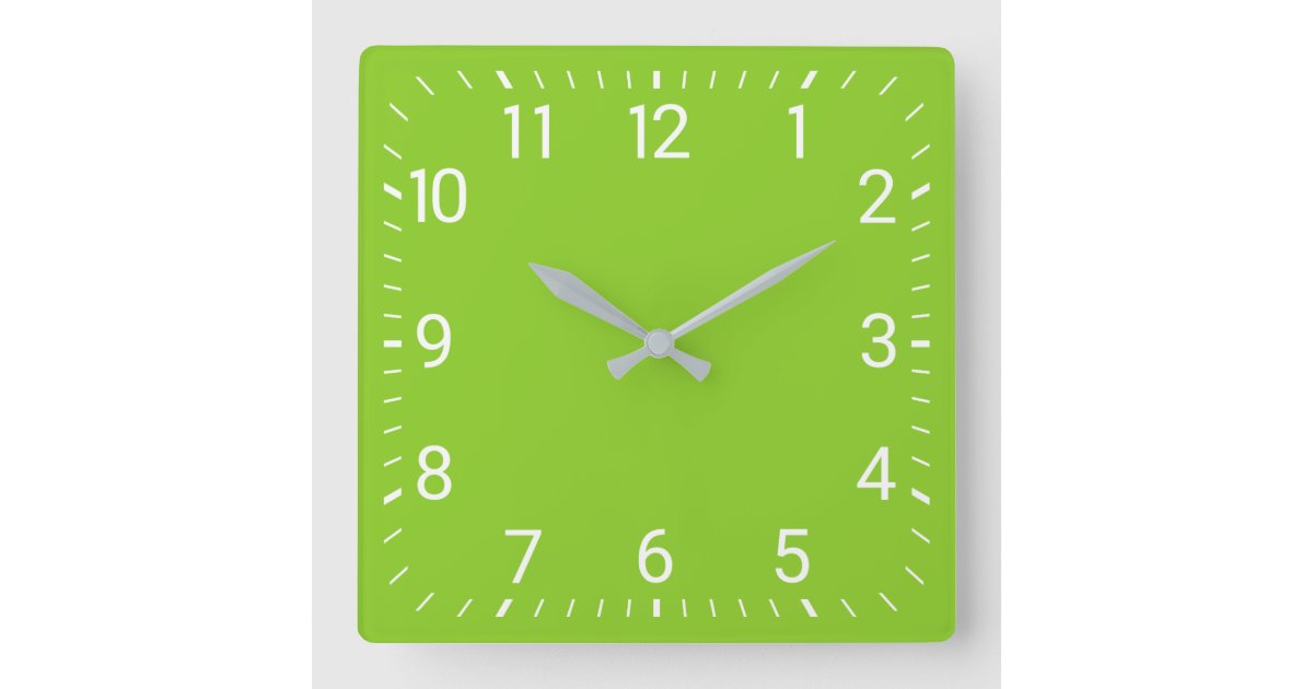 Green Square Wall Clock Zazzle