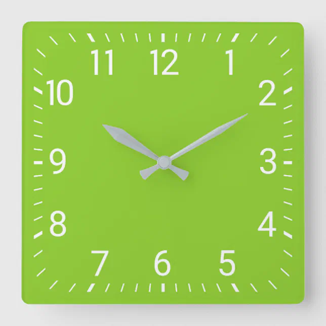 Green Square Wall Clock Zazzle