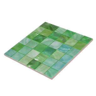 Green Squares Ceramic Tile
