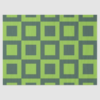 Green Squares Geometric Tissue Paper