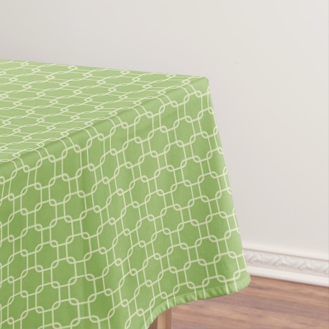 Green Squares Pattern Tablecloth (In Situ)