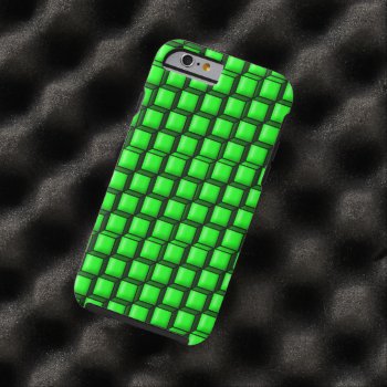 Green Squares Tough Iphone 6/6s Case by StormythoughtsGifts at Zazzle