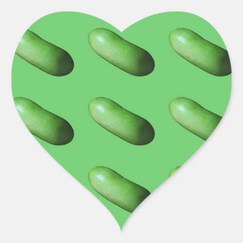 Green Squash Winter Melon Heart Sticker