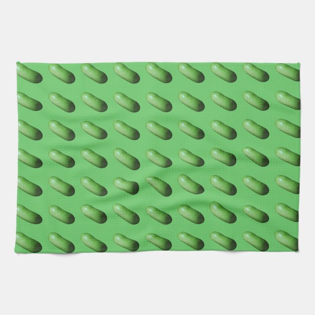 Green Squash (Winter Melon) Kitchen Towel (Horizontal)