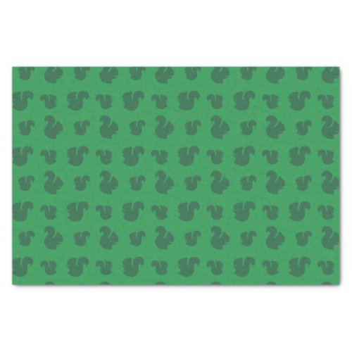 Green squirrel pattern tissue paper