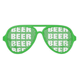 Green St Patrick&#39;s Day beer drinking party shades