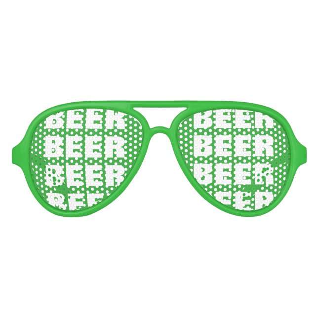 Green St Patrick's Day beer drinking party shades (Front)
