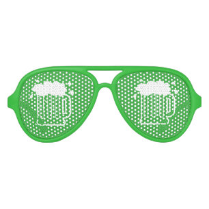 Green St Patricks Day beer party shades sunglasses