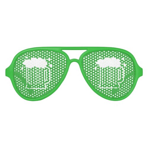 Green St Patricks Day beer party shades sunglasses