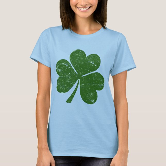 Green St. Patrick's Day Classic Shamrock T-Shirt (Front)