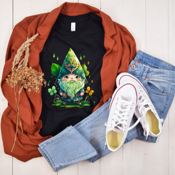 Green St Patrick's Day Gnome Graphic T-shirt by PaintedDreamsDesigns at Zazzle