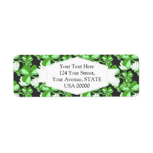 Green St. Patrick's Day Green Shamrock Ireland Label
