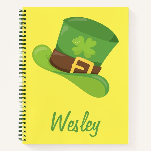 Green St. Patrick's Day hat Notebook (Front)