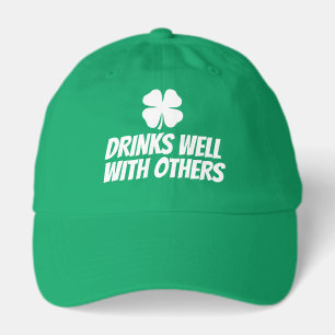 Green St Patrick's Day hat with lucky clover logo