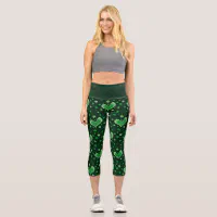 St Patrick's Day Leggings, Clover Leggings, Shamrock Leggings, Irish  Leggings, Green Leggings With Clover Design, Printed Leggings, Yogawear 