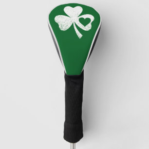 Green St Patricks Day Irish Patty's Heart Shamrock Golf Head Cover