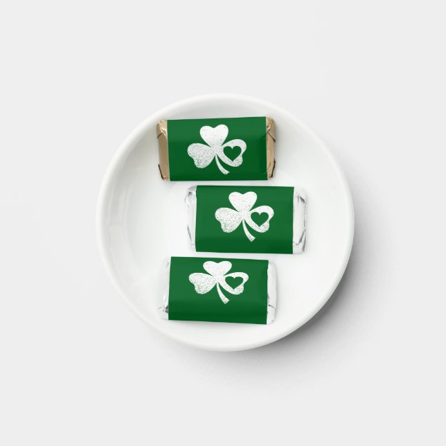 Green St Patricks Day Irish Patty's Heart Shamrock Hershey's Miniatures (Plate)