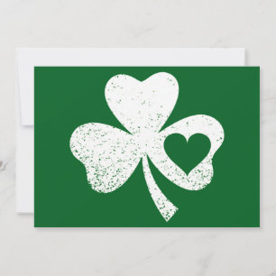 Green St Patricks Day Irish Patty's Heart Shamrock Thank You Card
