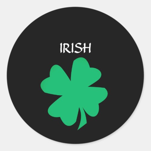 Green St Patricks Day Irish Shamrock Leaf 2023 Classic Round Sticker