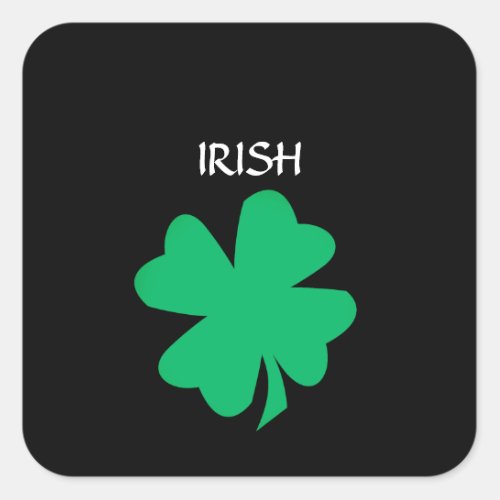 Green St Patricks Day Irish Shamrock Leaf 2023  Square Sticker