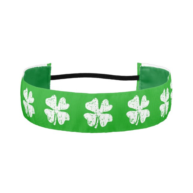 Green St Patricks Day lucky charm clover headband (Front)