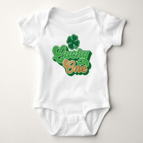 Green St Patricks Day Lucky One Baby Bodysuit