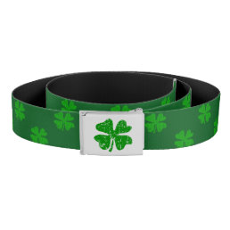Green St Patricks Day party belt with lucky clover