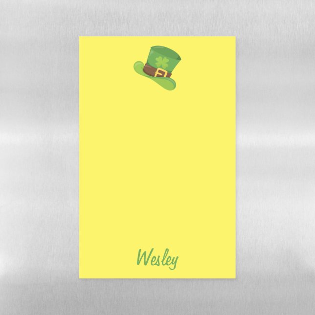 Green St. Patrick's Hat Magnetic Dry Erase Sheet (Vertical)