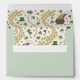 Green St Patrick's Luck & Joy Irish Blessing Envelope