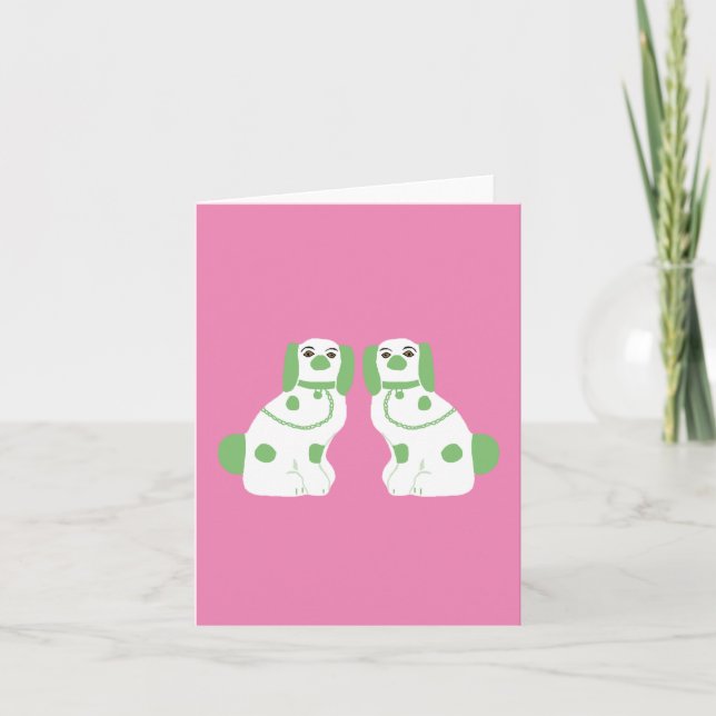 Green Staffordshire Dogs Card (Front)