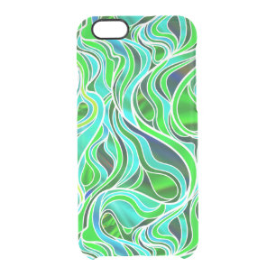 Green Stained Glass Abstract Clear iPhone 6/6S Case