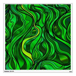 Green Stained Glass Abstract Wall Sticker
