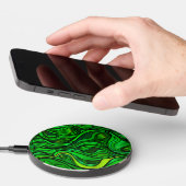 Green Stained Glass Abstract Wireless Charger (Hand)