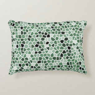 Green Stained Glass Pattern Accent Pillow