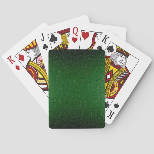 Green Stainless Shiny Metallic Poker Cards (Back)