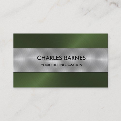 Green Stainless Steel Business Card