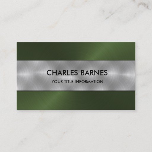 Customizable Green Stainless Steel Business Card
