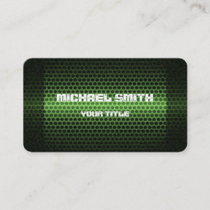Green Stainless Steel Metal Hole Business Card